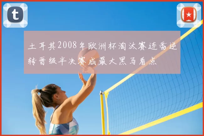 土耳其2008年欧洲杯淘汰赛连番逆转晋级半决赛成最大黑马看点